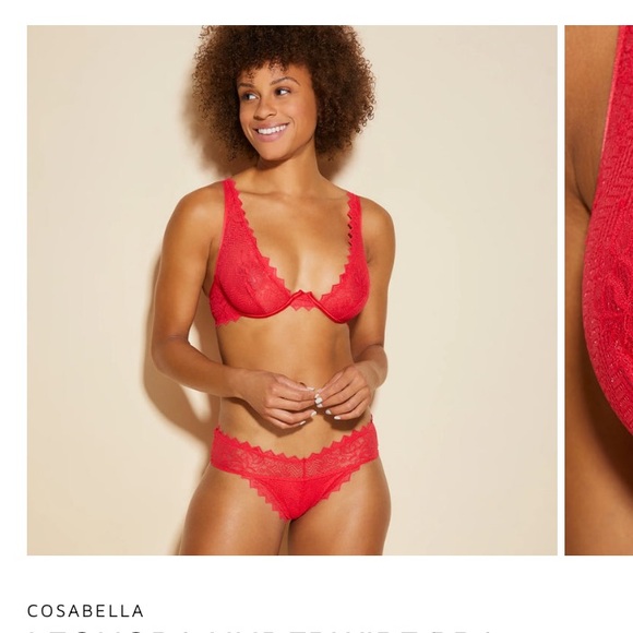 Cosabella Leonora Red Lace Tenga Thong - Picture 1 of 6